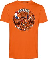 T-shirt Bol de la Fête du Roi | Vêtement pour fête du roi | Chemise orange | Orange | taille XS