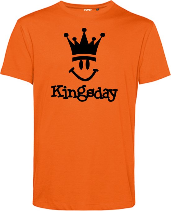 T-shirt Kingsday Smiley | Koningsdag kleding | Oranje Shirt | Oranje | maat XS