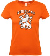Dames t-shirt Leeuw Met Zwaard | EK 2024 Holland |Oranje Shirt| Koningsdag kleding | Oranje Dames | maat XL