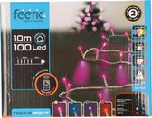 Feeric Lights Éclairage de fête - multi - 100 LED - 10 m - cordon transparent - cordon lumineux