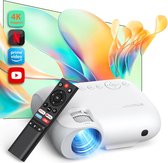 Draagbare Projector - WiFi en Bluetooth - Thuisbioscoopkwaliteit - Beeld en Geluid - Draadloze Connectiviteit - Projector voor Entertainment - Gemakkelijk te Gebruiken - Compact en Draagbaa