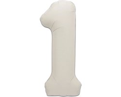 LUQ - Cijfer Ballonnen - Cijfer Ballon 1 Jaar Creme XL Groot - Helium Verjaardag Versiering Feestversiering Folieballon