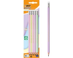 BIC Evolution Pastel - Grafietpotloden - Kinderen en volwassenen - Grijs - Potlood - 10 Stuks