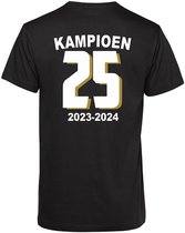 T-shirt 25x Kampioen | PSV Supporter | Eindhoven de Gekste | Shirt Kampioen | Zwart | maat 4XL