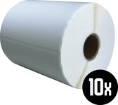 DULA Compatible Zebra Labels 102x159mm - 280 etiketten per rol - kern 25mm - Wit - Permanent - 10 rollen