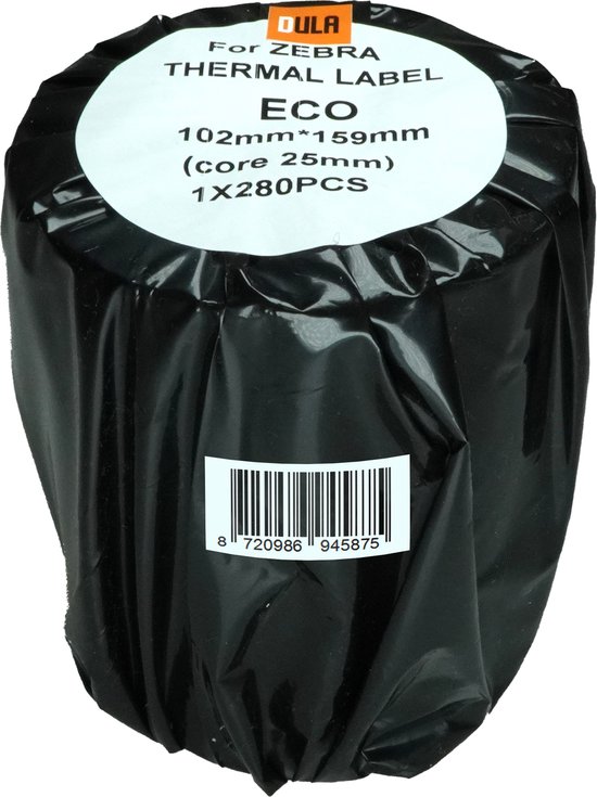 DULA Compatible Zebra Labels 102x159mm - 280 etiketten per rol - kern ...