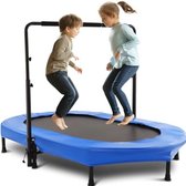 Gratyfied - Mini trampoline pliable - Petit trampoline - Trampoline fitness pliable - ‎142 x 92 x 17,8 cm - 12,59 kilogrammes - Blauw