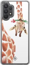 Casimoda® hoesje - Geschikt voor Samsung Galaxy A32 4G - Giraffe - 2-in-1 case - Schokbestendig - Giraffe - Verhoogde randen - Bruin/beige, Transparant