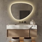 Badkamerspiegel Asymmetrisch - Asymmetrische Badkamerspiegel - LED Verlichting - Anti Condens Verwarming - Dimbaar - 60 cm
