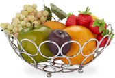 metalen fruitschaal, modern design, staand, fruit, groente & brood, rond, fruitmand, HD: 9 x 22,5cm, zilver