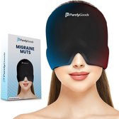 PurelyGoods® Migraine Muts - Migraine Masker - Hoofdpijn - Warmte en Koude Therapie - Coldpack - Zwart - Incl. Handleiding