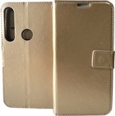 Bookcase Goud Geschikt voor Motorola Moto G8 Power Lite - portemonnee hoesje - ZT Accessoires