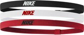 Nike Elastic Hairbands 3Pk Noir Blanc Rouge - Sportwear - Adulte