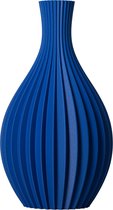 Slimprint Vaas LILY, Kobaltblauw, Moderne Tafeldecoratie, Halfronde Decoratie Vaas voor Droogbloemen, 19.2 x 14 x 35 cm, Gerecycled Kunststof