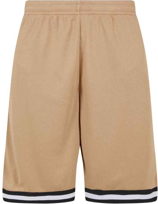 Urban Classics - Stripes Mesh Korte broek - M - Beige/Zwart