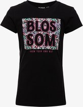 TwoDay meisjes T-shirt met tekstopdruk zwart - Maat 134/140