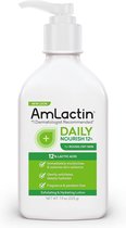 AmLactin Lotion Hydratante Daily Pour Peau Sèche -Flacon Pompe - Exfoliant 2 en 1 - Lotion Corps Avec 12% Acide Lactique, Dermatologue-