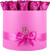 Flowerbox Longlife Ciara metallic roze - Ruim assortiment aan Luxe & Handgemaakte cadeaus - Verras op een speciale manier - 2 jaar houdbare rozen!