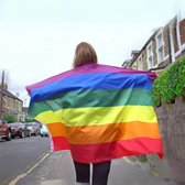 LGBT Gay Pride Vlag - 90x150cm - Regenboog Decoratie - Kwaliteitsvlag - Progress Vlag