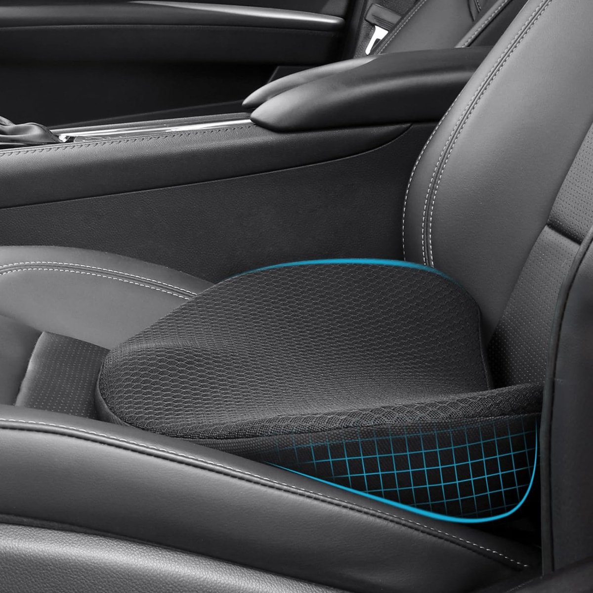 Autostoelkussen - Rijden - Rugondersteuning - Pijnbestrijding - Ergonomisch Zitkussen - Zwart