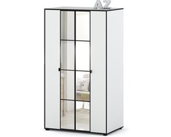 WM Dropshipping Kledingkast Oslo I 120cm - Wit Zwart - Kast