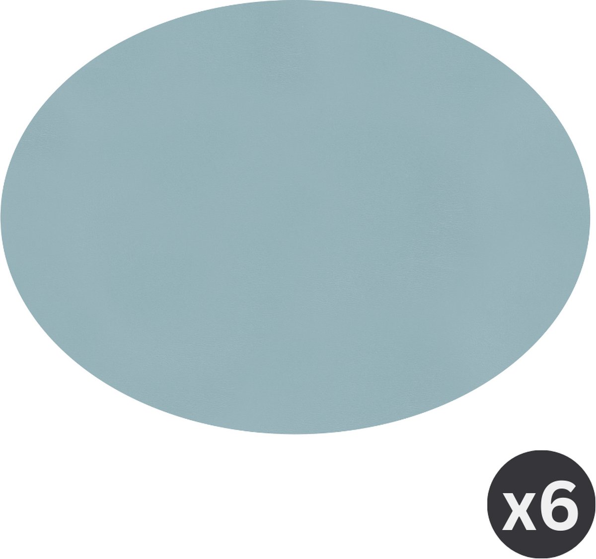 Placemat Togo ovaal - kunststof - SET/6 - stone blue - 33x45cm