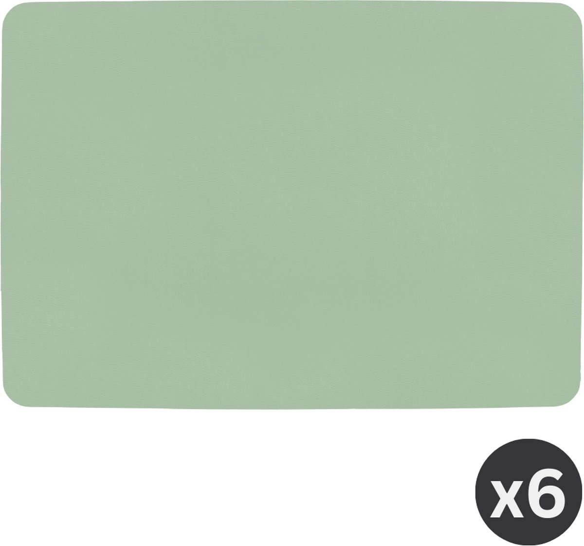 ZICZAC - Placemat TOGO - SET/6 - Dubbelzijdig - Kunstleer - 33x45 cm, groen