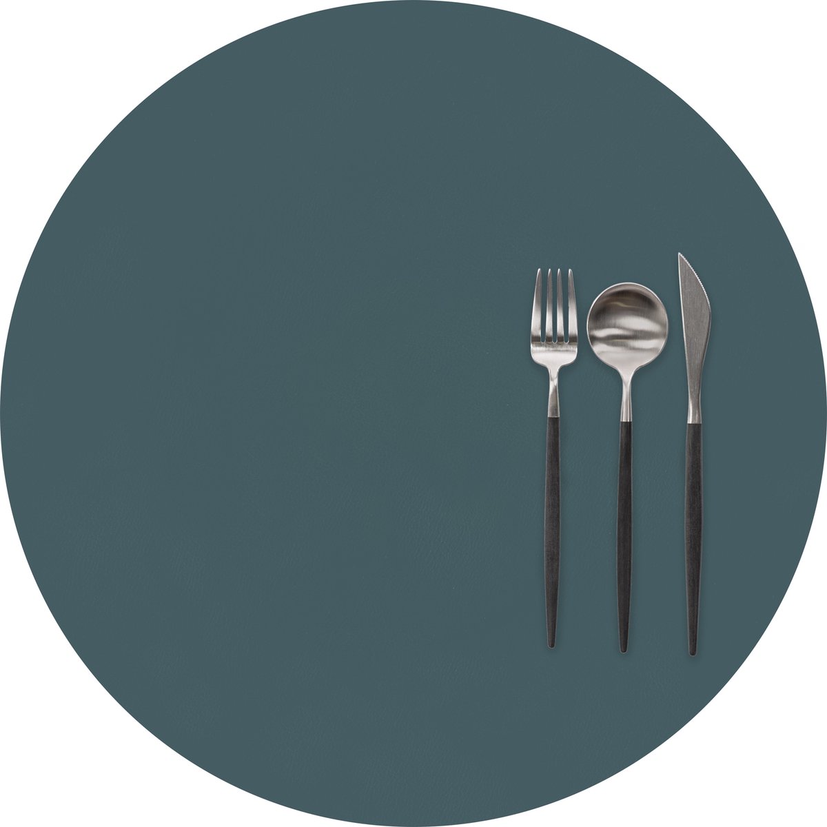 ZICZAC - Placemat TOGO - SET/6 - Rond - Dubbelzijdig - Kunstleer - Dia 38 cm, blauw