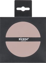 ZICZAC - Glasonderzetter TOGO - SET/12 - Kunstleder - dubbelzijdig, makkelijk schoon te maken, antislip - Rond - Dia 10 cm - Mauve