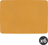 ZICZAC - Set de table TOGO - Lot de 6 - Double face - Simili cuir - 33x45 cm, camel