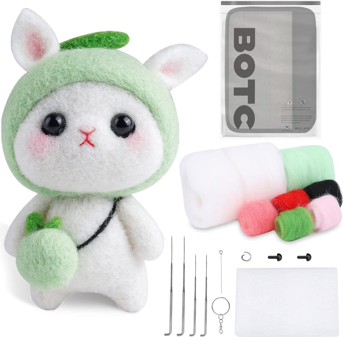 Kit De Feutrage à L'aiguille Pour Créer Un Cadre Photo En Forme De Tête De Chat - Laine Et Bois - Idéal Décoration Noël Ou Cadeau Créatif