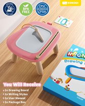 Speelgoed vanaf 1 2 jaar, magnetisch tekenbord schrijfbord voor kinderen, Montessori speelgoed vanaf 1 2 3 jaar oude babyjongens meisjes verjaardag Pasen geschenken (roze)
