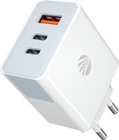MG - Adaptateur Universel - 40W - Charge Super Fast - Wit - 3 Portes - 2x Type C 1x USB