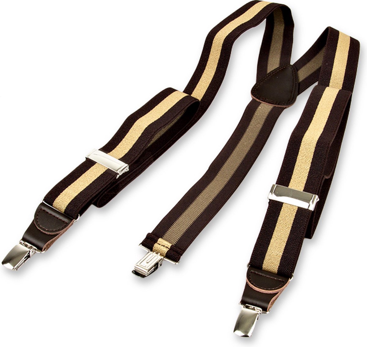E.L. Cravatte Bretels - Gestreept - Bruin / Beige