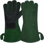 Benelux Wears - BBQ - Hittebestendig Handschoenen - Groen - Lang - Leer - Maat 12