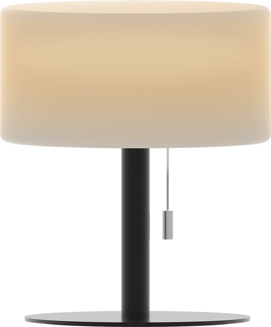 Calex Oplaadbare Tafellamp Cascia - Sfeerverlichting voor Binnen en Buiten - Draadloos - Dimbaar - Warm Wit Licht & RGB - Waterdicht - Zwart