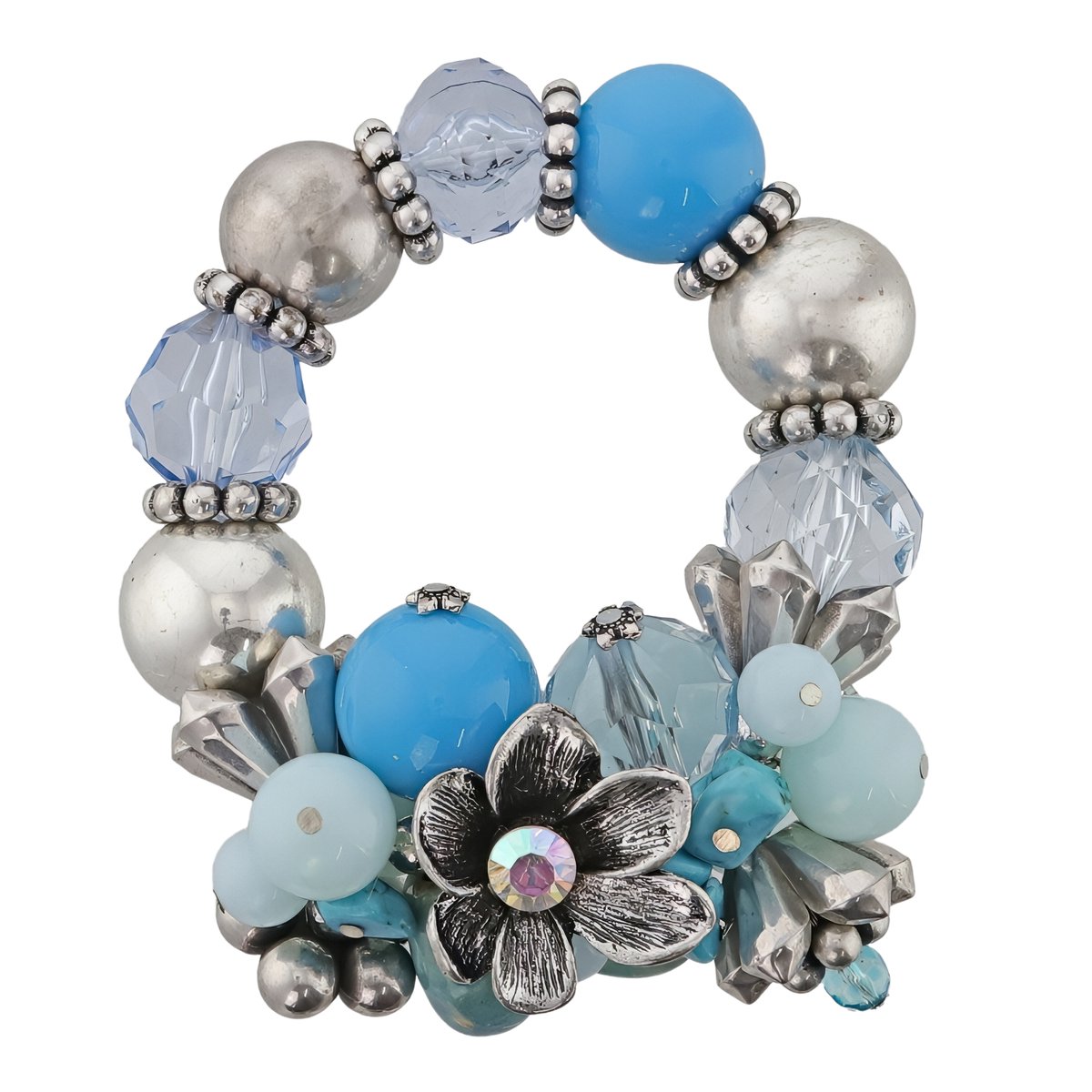 Behave - Armband - Elastisch Statement Kralenarmband- Blauw