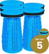 Tabouret pliable Alora extra fort bleu complet par 5 - tabouret télescopique - 250 kg - tabouret pliable - portable - chaise de camping - escabeau