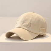 FLIPFLOP CLUB® Beige Ripped Baseball Cap - Accessoires voor zomer - Dad Cap - Gescheurde Pet - Rip Petje - Khaki Hat - Unisex