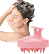 Hoofdmassageborstel, shampoo siliconen haarborstel voor peeling en hoofdmassage om de doorbloeding van de hoofdhuid te verbeteren, roze