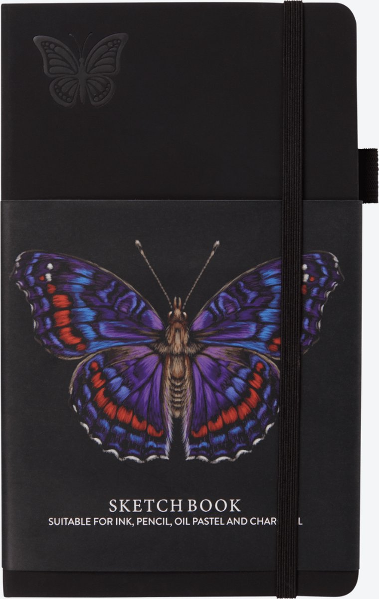 Black SketchBook vlinder [volledig zwart][black inside][schetsboek]