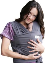Draagdoek voor pasgeborenen tot peuters, katoenen babydraagdoek voor pasgeborenen, borstvoedingsdoek voor onderweg, eenvoudig te binden babydrager vanaf de geboorte tot 15 kg, donkergrijs