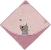 Badhanddoek met capuchon Muis Mabel, leeftijd: vanaf 0 maanden, 80 x 80 cm, roze