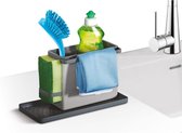 Tomado Metaltex - Gootsteen Organiser - Tidy Tex - Verstelbaar - Verplaatsbaar - Voor zeep, spons, schoonmaakdoekjes en borstel - Video
