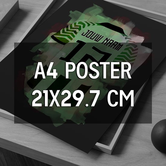 Wallofprints - Poster Neymar sur papier A4 semi-brillant - 21x29,7 cm - Poster de Sport - Poster de Voetbal - Poster unique du kit Neymar Jr couleur fond gris foncé