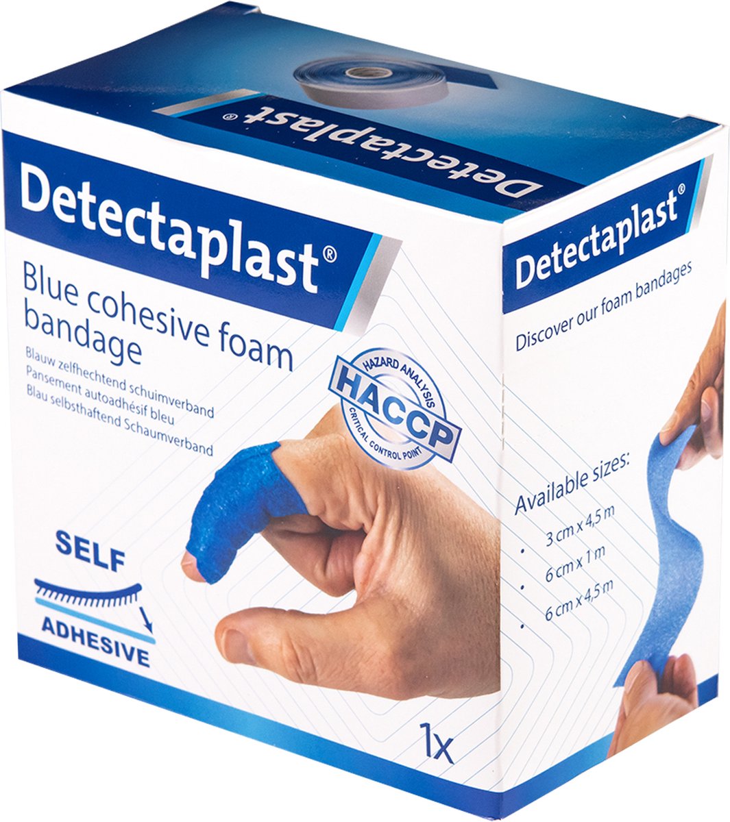 Goedkoopste Detectaplast pleisters op rol - zelfklevend verband voor wonden en zweren, pleisters waterproof voor voedselverwerking, superelastisch, 6cm x 4,5m