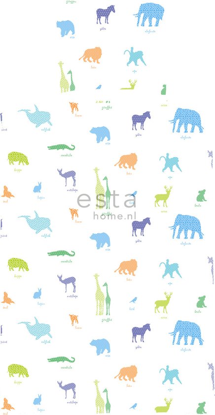 ESTAhome eenpersoons dekbedset dieren multicolor - 140 x 200/220 cm & 60 x 70 cm - 157307