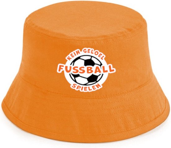 Kein geloel Fussbal spielen rustaagh hoedje oranje - bucket hat - vissershoedje - EK accessoires - EK artikelen - EK hoedje - EK 2024 - Nederlands Elftal