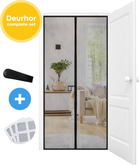FLOOQ Premium Magnetisch Vliegengordijn Modern 100x210cm - Deurhor - Vliegenhor - Insectenhor Hordeur - Incl. bevestigingsmateriaal