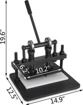 Leersnijmachine - 1,5Ton - Staal - 2 naalden - 26x15cm - Zwart